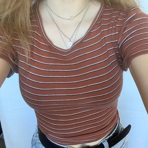 american eagle brand new stripped crop top